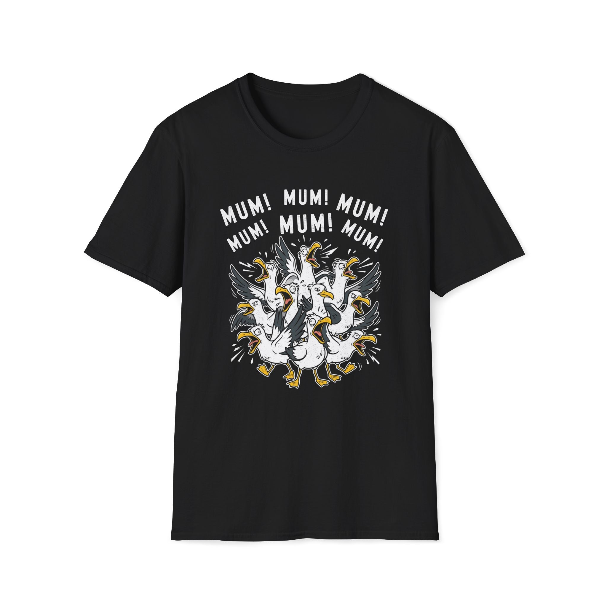 Mum Seagull Unisex T-Shirt Black Unisex Adult T-shirt animal Globally Fulfilled Mum