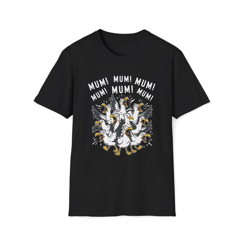 Mum Seagull Unisex T-Shirt Black Unisex Adult T-shirt animal Globally Fulfilled Mum