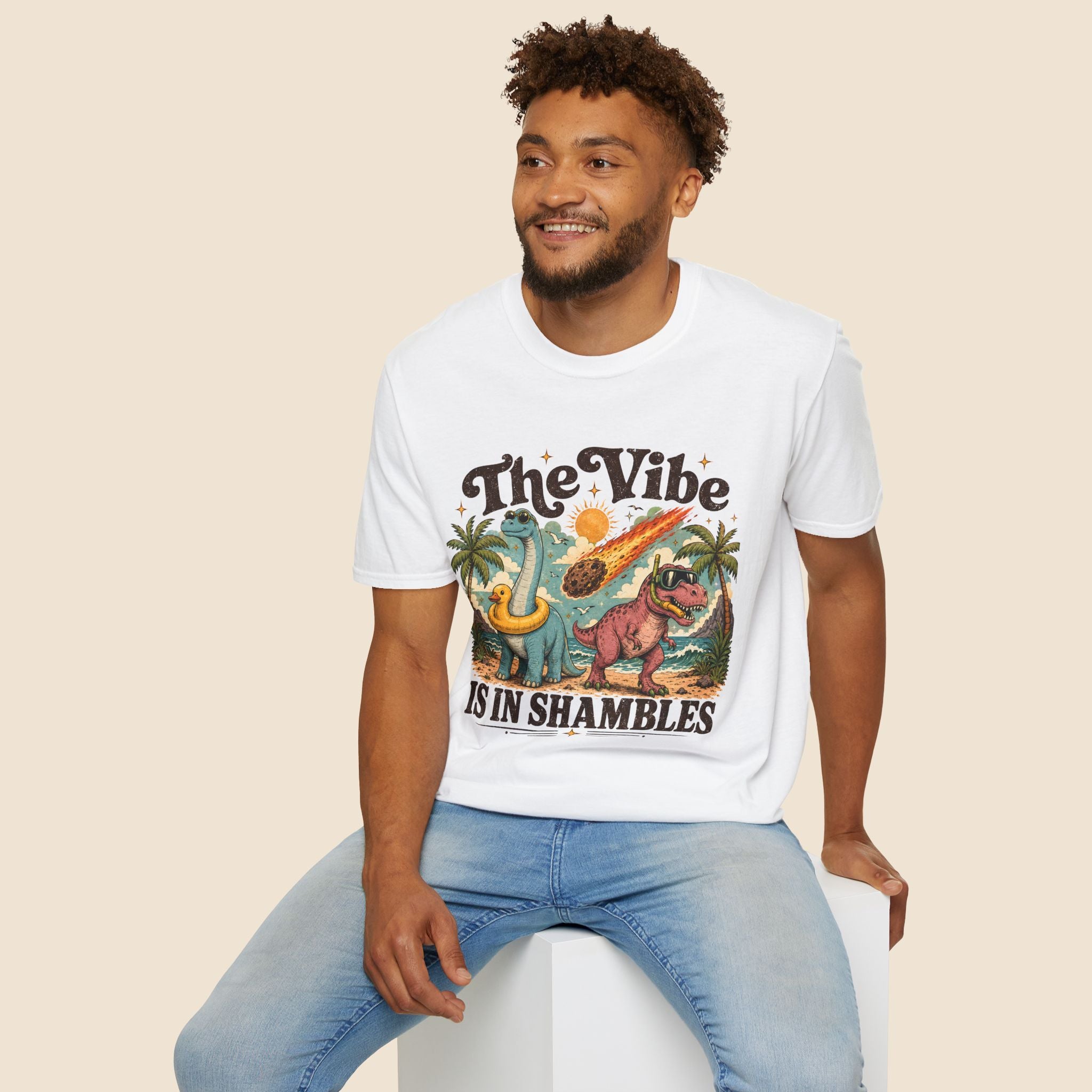 The Vibe Is In Shambles Dinosaur Extinction Unisex T-Shirt Unisex Adult T-shirt animal Globally Fulfilled