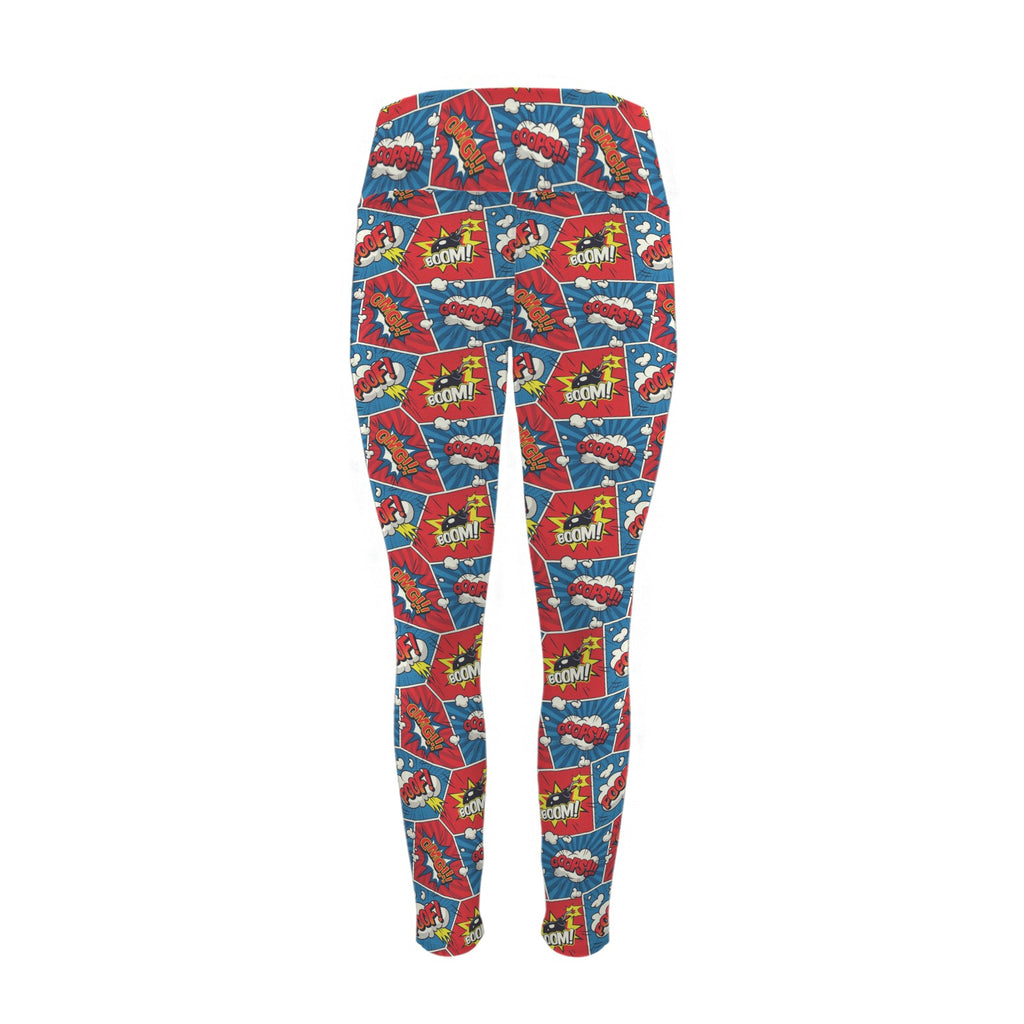 Comic Book Cells - Women's High Waist Pockets Yoga Leggings