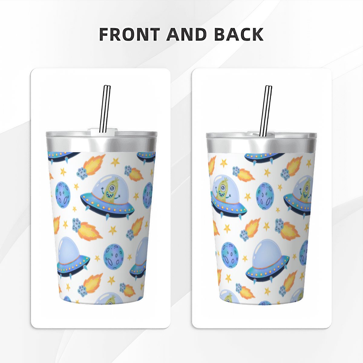 UFO's Small Stainless Steel Travel Mug Cup 12oz/350ml