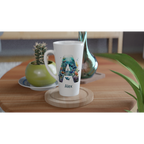 Coral Sea Initial - White Latte 17oz Ceramic Mug Personalised Latte Mug customise Globally Fulfilled Initial Name