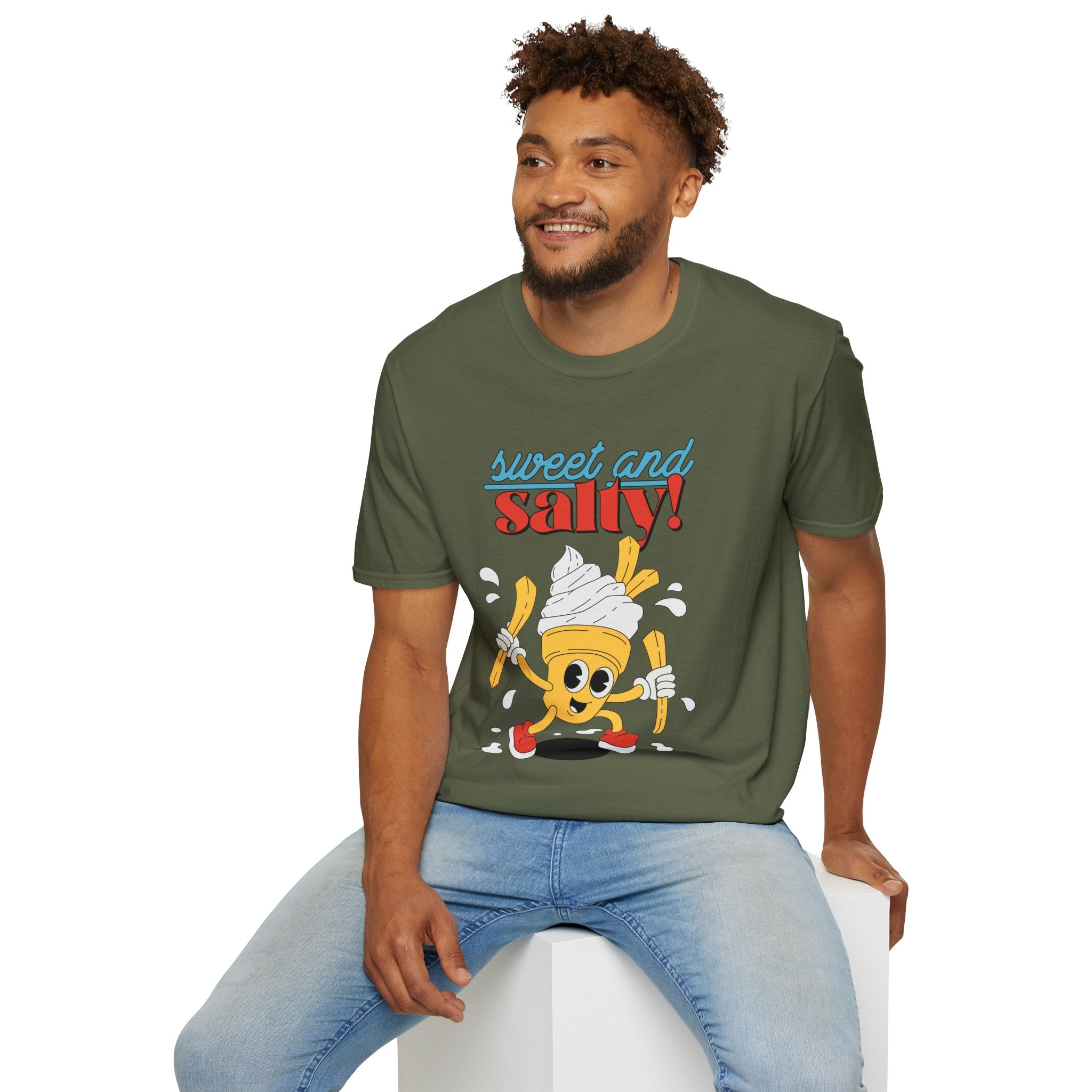 Sweet And Salty, Ice Cream And Fries - Unisex Softstyle T-Shirt