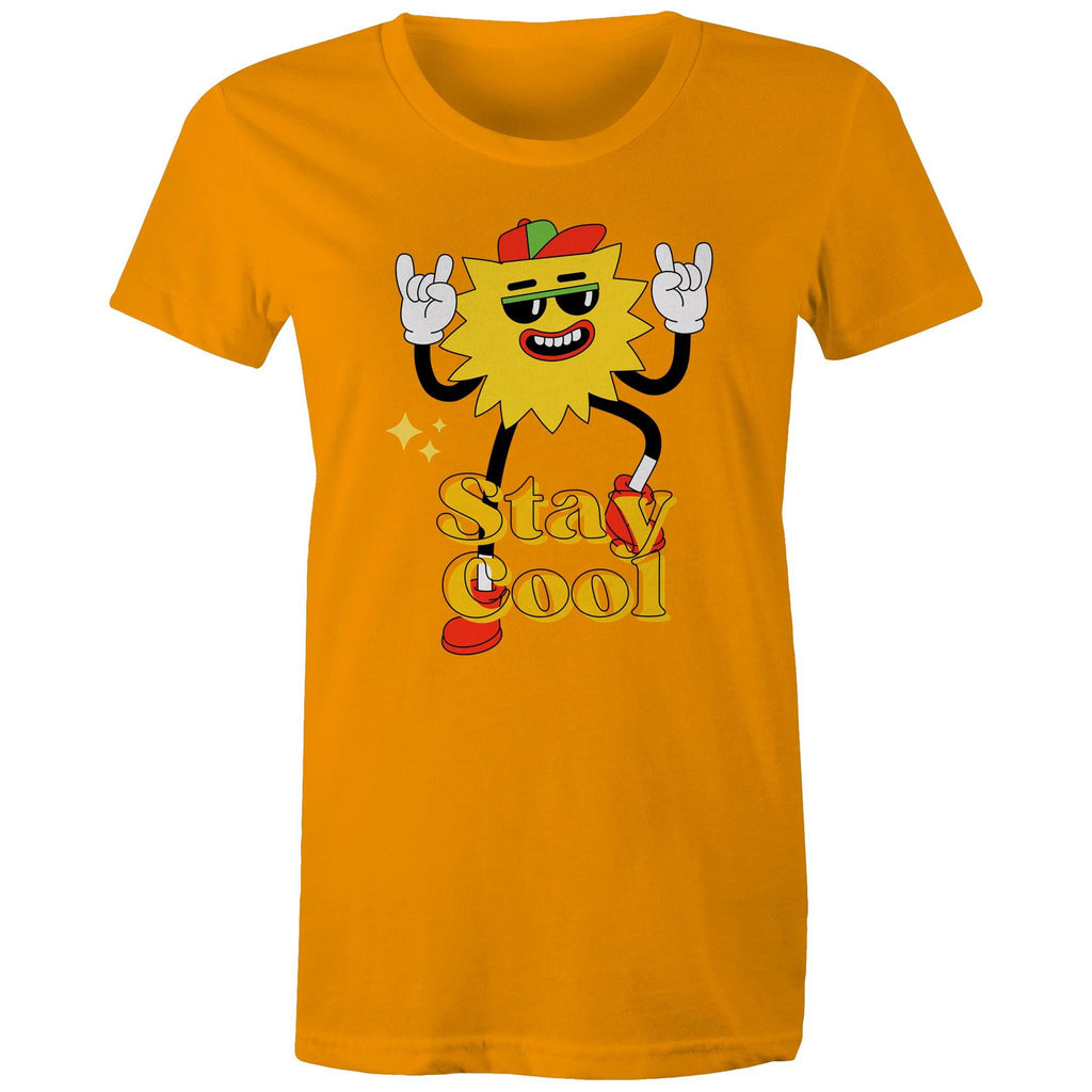 Stay Cool - Womens T-shirt Orange Womens T-shirt Printed In Australia