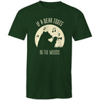 If A Bear Toots In The Woods, Trumpet Player - Mens T-Shirt Forest Green Mens T-shirt animal Music Printed In Australia