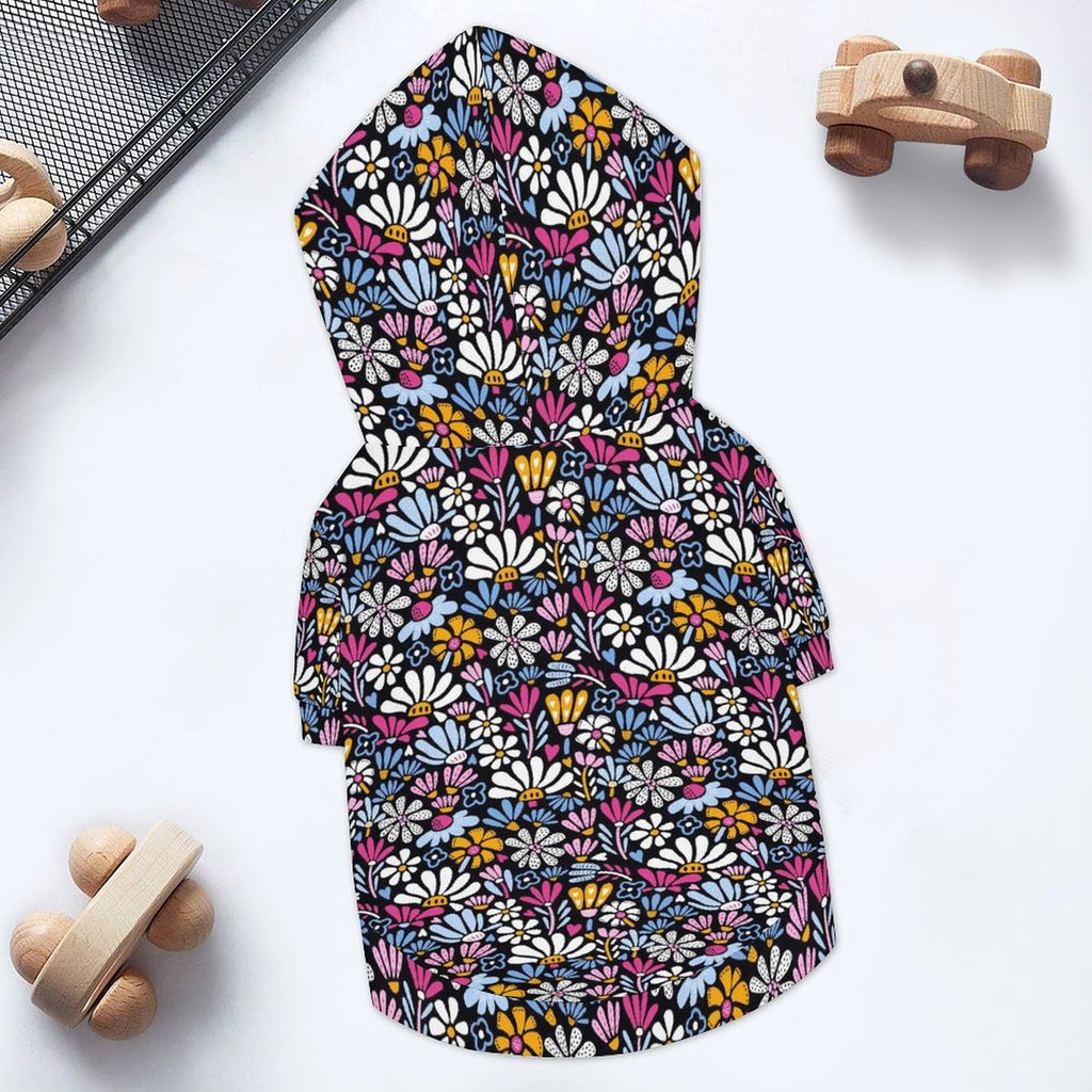 Graphic Floral Pet Hoodie (Large Size)