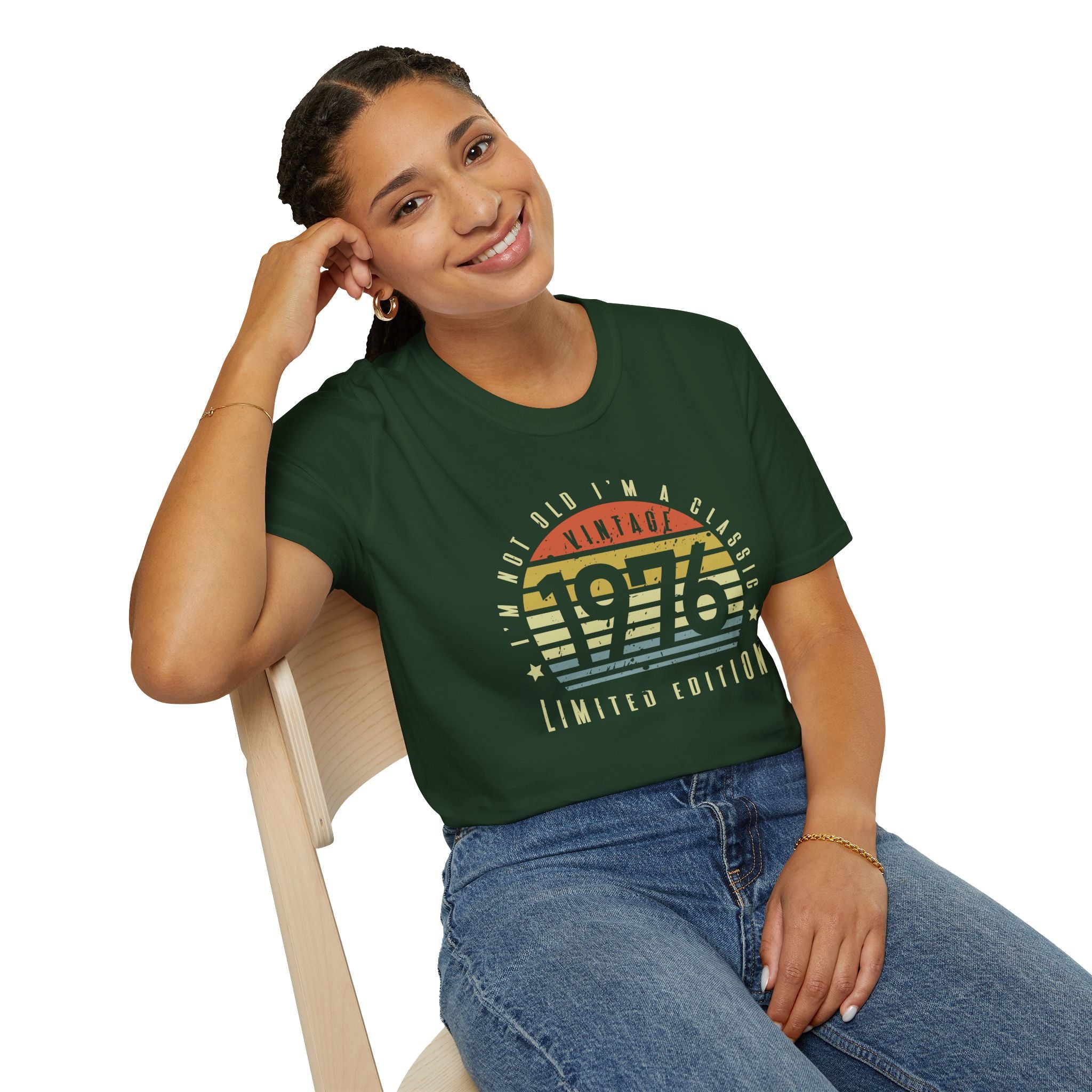 Turning 50, Vintage 1976 Unisex Softstyle T-Shirt Unisex Adult T-shirt Australian Printer Birthday Retro