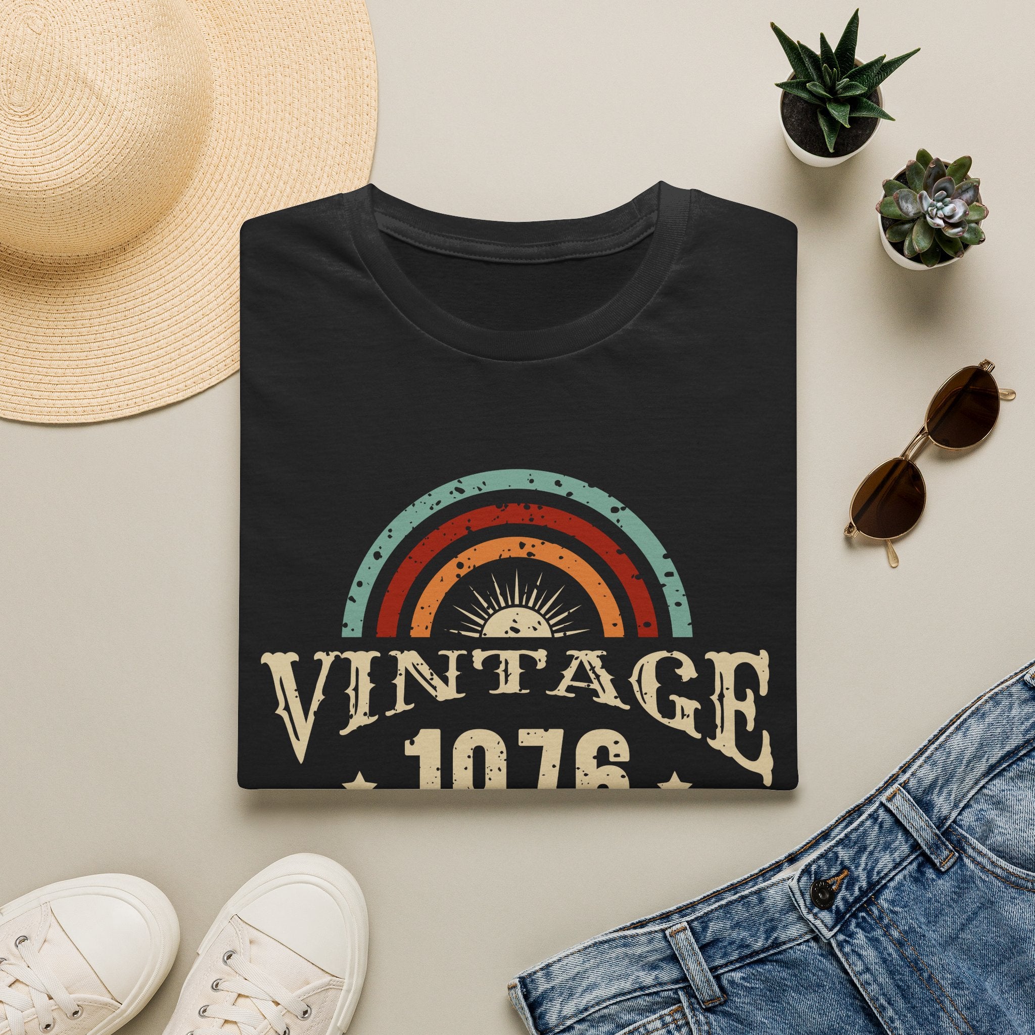 Turning 50 Vintage 1976 Aged To Perfection Unisex T-Shirt Unisex Adult T-shirt Birthday Globally Fulfilled