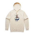Coffee Skull - Mens Hoodie Ecru Mens Hoodie Coffee Printed In Australia