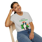 Meowy Christmas, Cat With Burning Christmas Tree - Unisex Softstyle T-Shirt