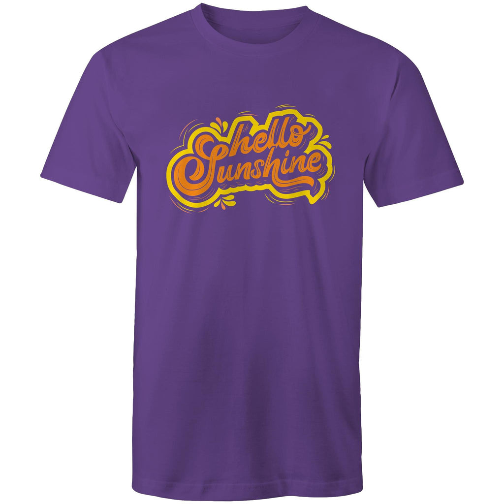 Hello Sunshine - Mens T-Shirt Purple Mens T-shirt Printed In Australia Summer