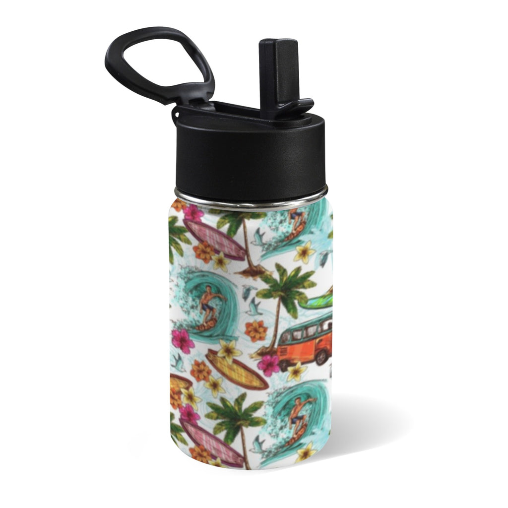 Surfing Safari 12oz Kids Water Bottle with Straw Lid