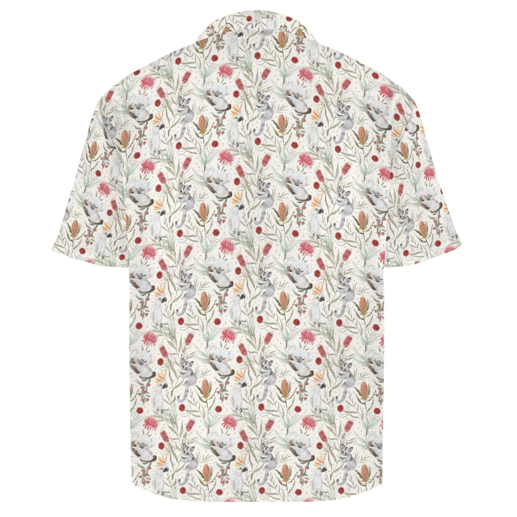 Australian Plants And Animals Men's Crinkle Hawaiian Shirt