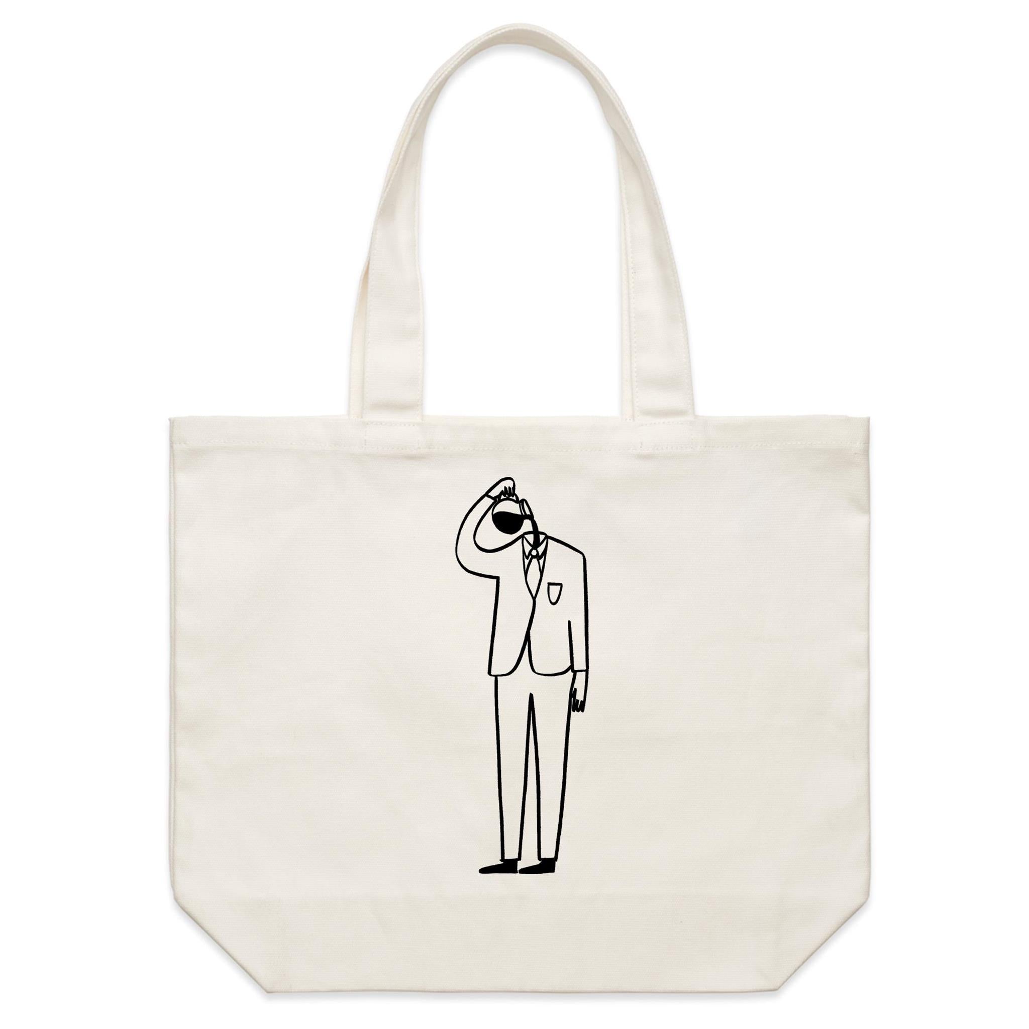 Coffee Brain - Shoulder Canvas Tote Bag Default Title Large Tote Bag Coffee Printed In Australia