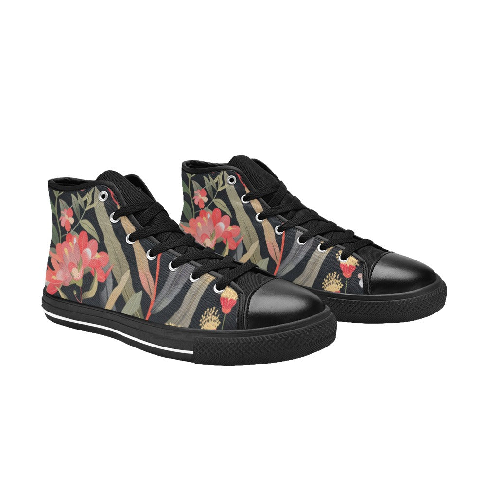 Australian Waratah Flower - Men's High Top Canvas Shoes