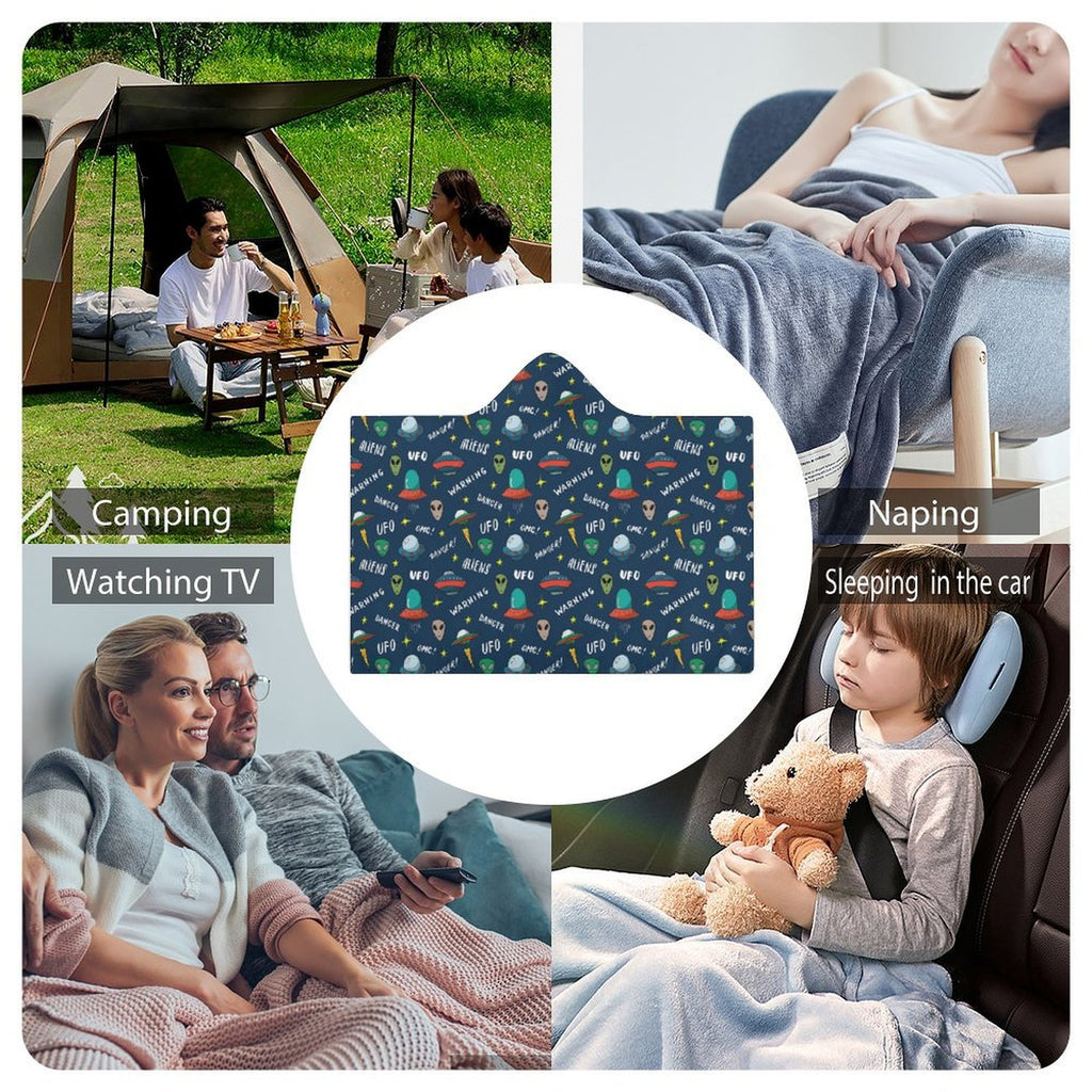 UFO's And Aliens Kids Hooded Blanket 100cm x 130cm Kids Hooded Blanket Printed Offshore Sci Fi