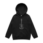 Guitar - Kids Hoodie Black Kids Hoodie Printed In Australia
