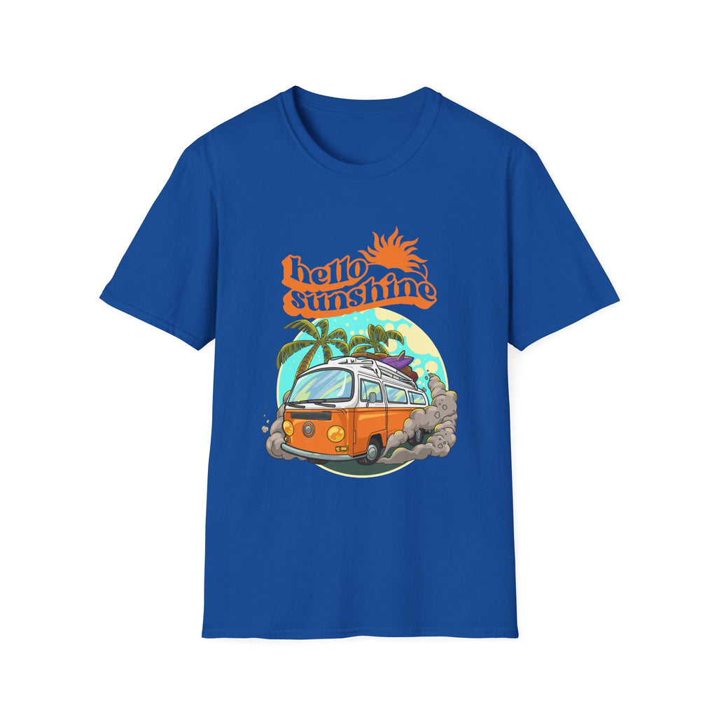 Hello Sunshine, Beach Van - Unisex Softstyle T-Shirt