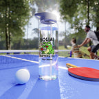 Personalised - Frog, Social Battery - Clear Tritan Water Bottle