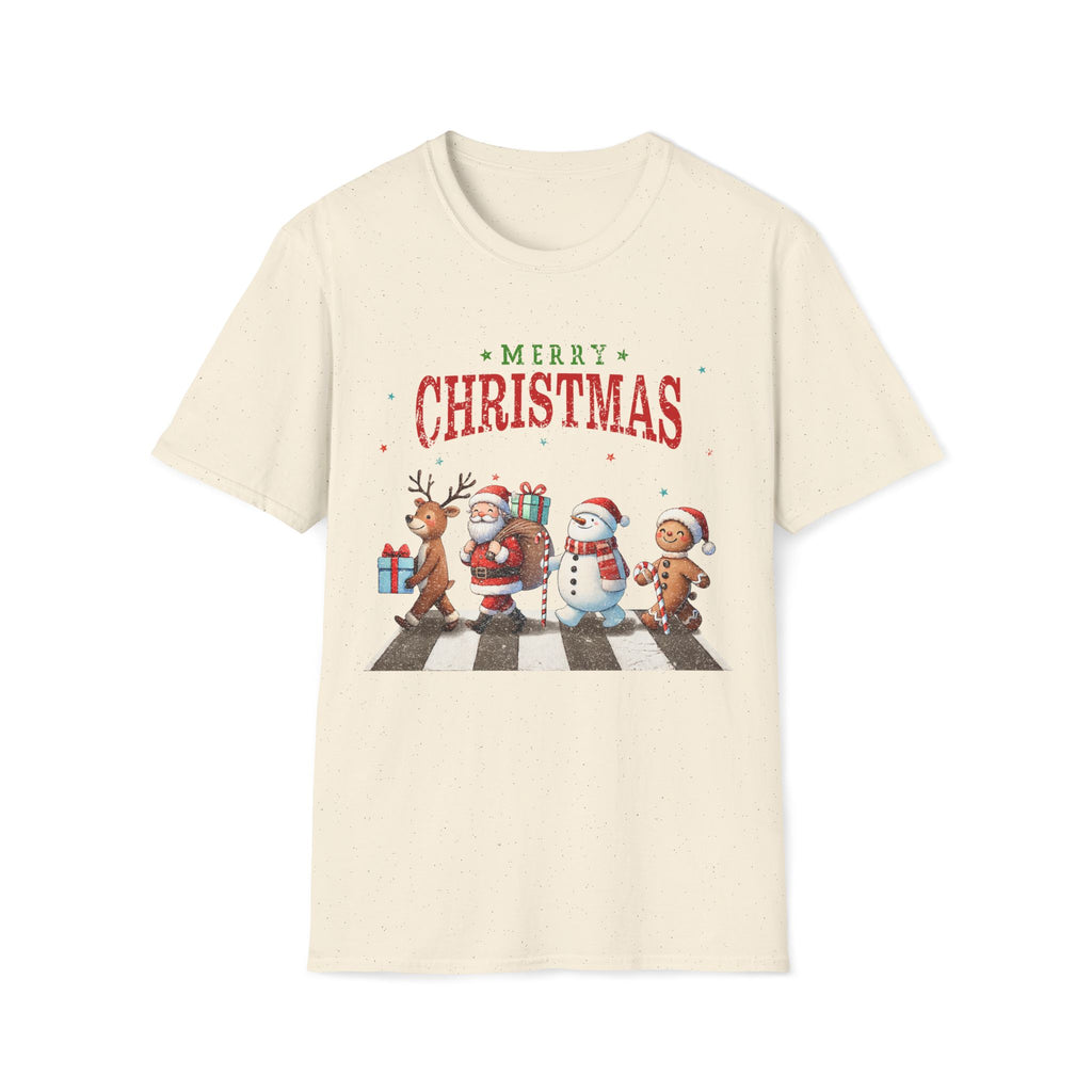 Fab Four Of Christmas Crossing The Road - Unisex Softstyle T-Shirt