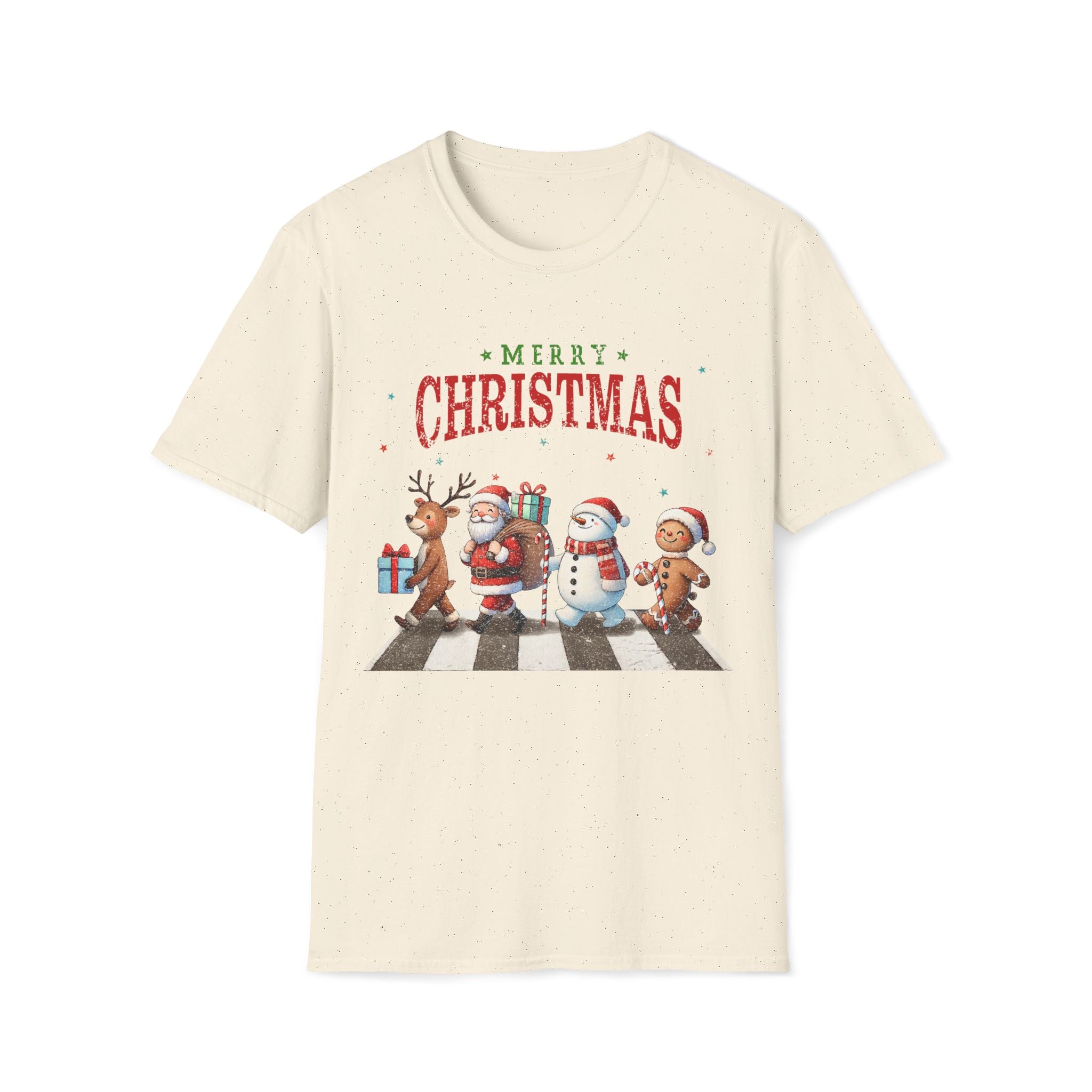Fab Four Of Christmas Crossing The Road - Unisex Softstyle T-Shirt