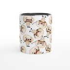 Cute Mushrooms - White 11oz Ceramic Mug with Colour Inside Colour 11oz Mug Globally Fulfilled