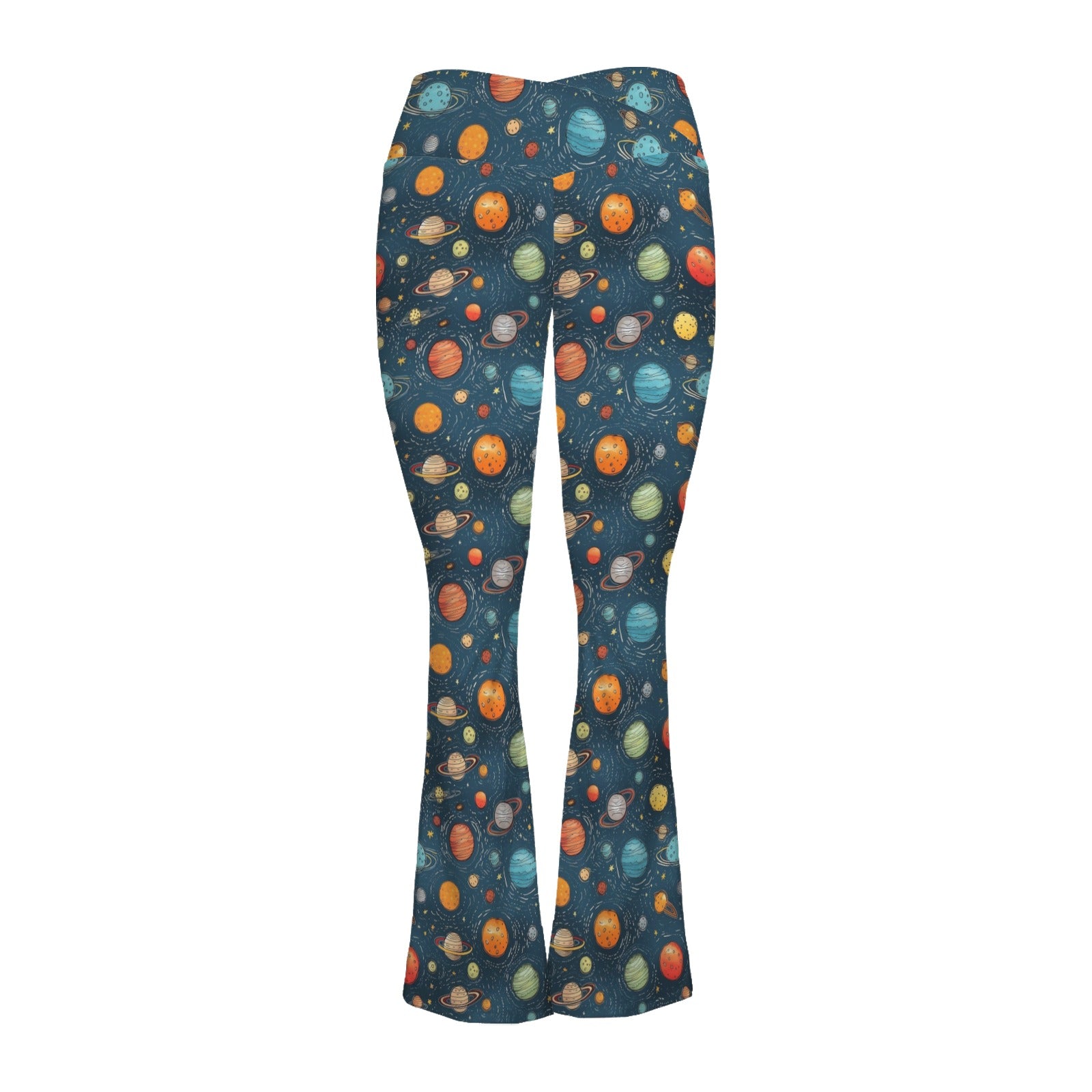 Galaxy High Waist Crossover Tummy Control Flare Leggings High Waist Flare Leggings Printed Offshore Space