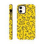 Yellow Black Graphic Squiggle - Apple iPhone Tough case iPhone 12 Mini iPhone Tough Case Globally Fulfilled Retro
