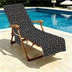 Chess Pattern Beach Chair Towel Cover with Side Pockets