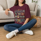 Never Forget Retro Unisex T-Shirt Maroon Unisex Adult T-shirt Globally Fulfilled Music Retro