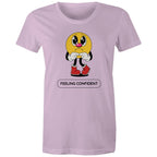 Feeling Confident - Womens T-shirt Lavender Womens T-shirt Printed In Australia