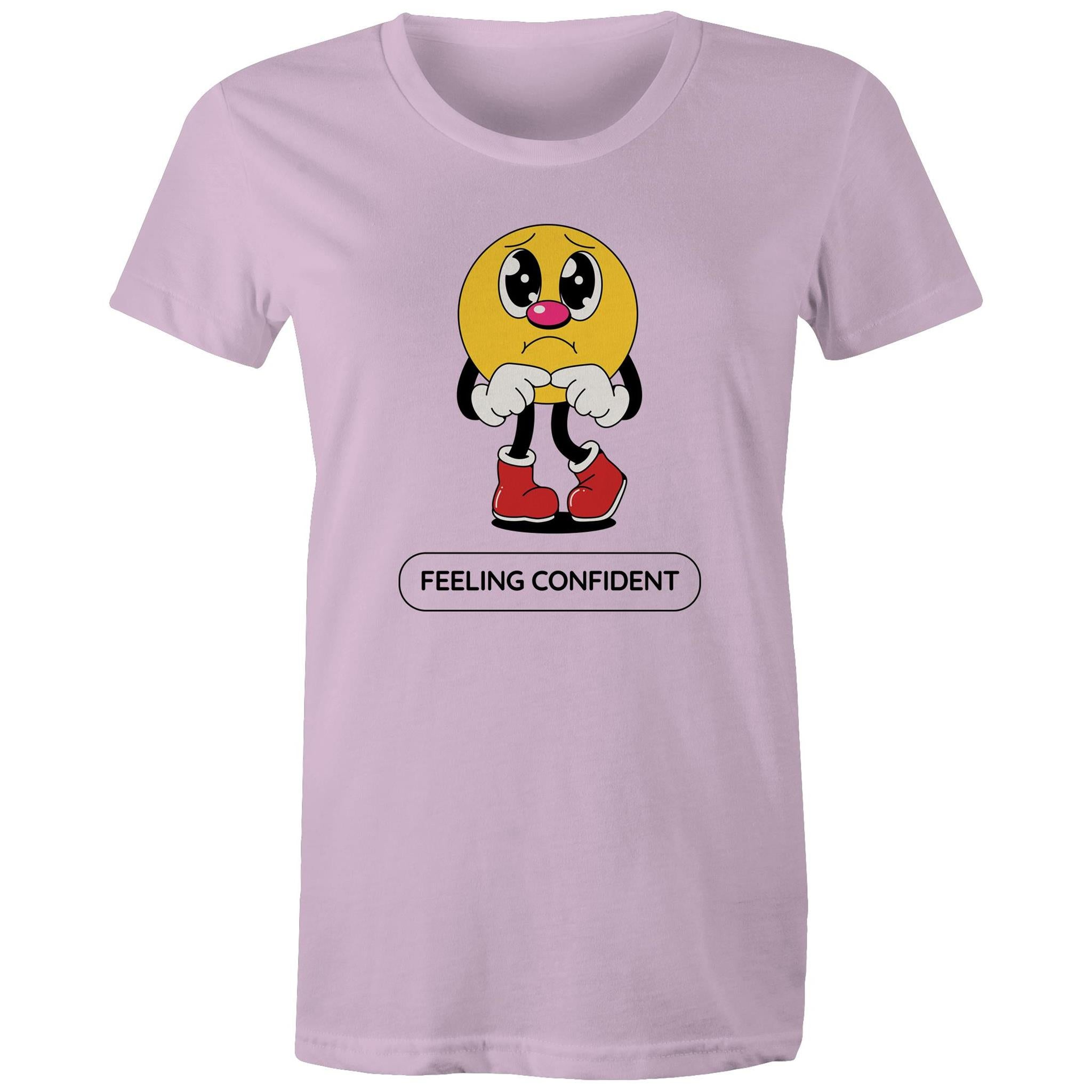 Feeling Confident - Womens T-shirt Lavender Womens T-shirt Printed In Australia