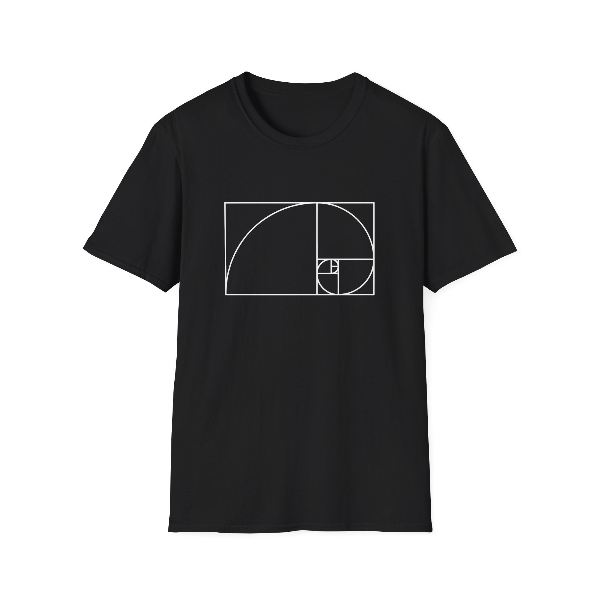 Fibonacci Unisex Softstyle T-Shirt Black T-Shirt Australian Printer Maths Science