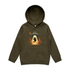 Black Cat Alien UFO Abduction Kids AS Colour Hoodie