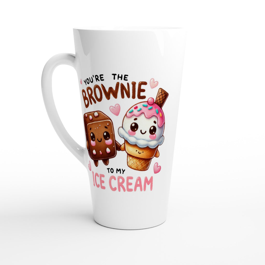You're The Brownie To My Ice Cream, Valentine - White Latte 17oz Ceramic Mug Default Title Latte Mug Food Globally Fulfilled Love