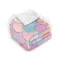 Mermaid Scales Double-Layer Fleece Blanket 51"x59" One Size Double-Layer Throw Blanket Printed Offshore