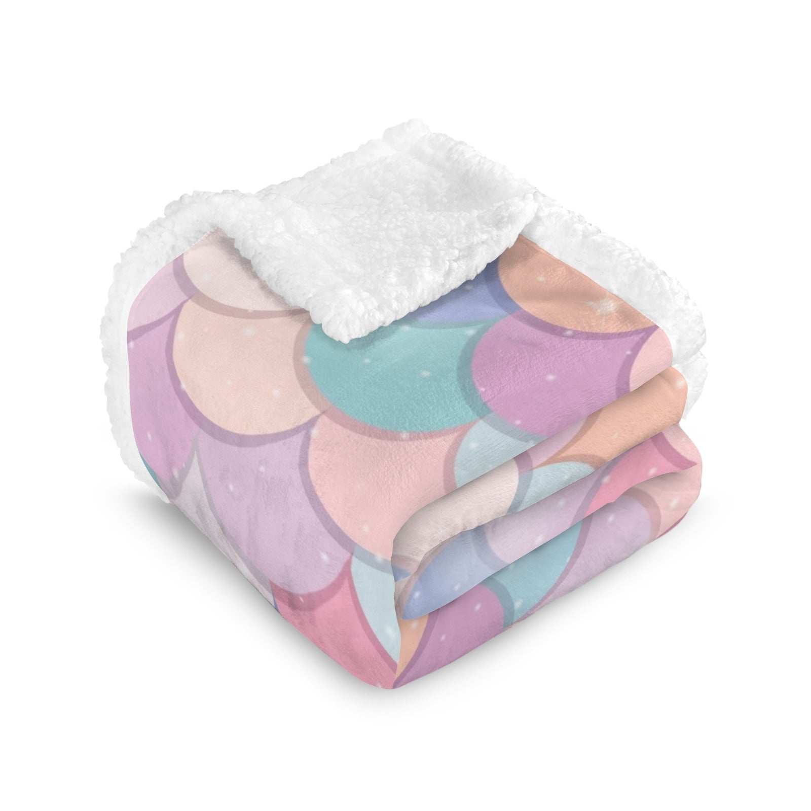 Mermaid Scales - Double-Layer Fleece Blanket 51"x59"
