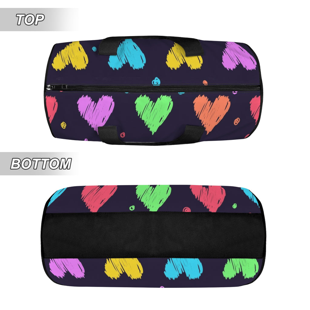 Colourful Hearts Duffle Bag Duffle Bag Printed Offshore