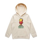 Music On, Worries Off - Kids Hoodie Ecru Kids Hoodie Printed In Australia