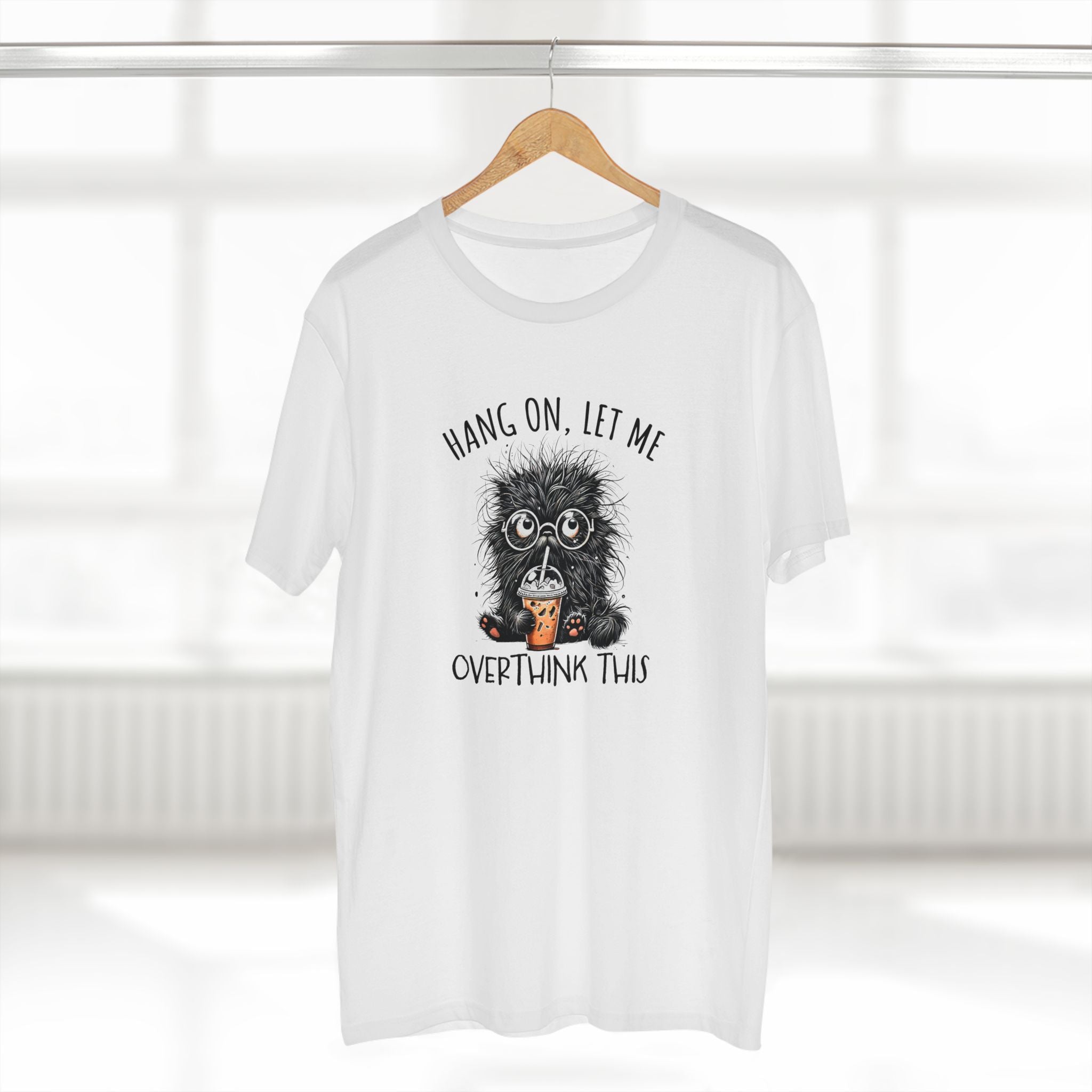Hang On, Let Me Overthink This, Frazzled Cat - Mens Adult Staple Tee