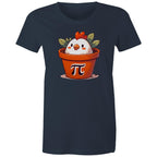 Chicken Pot Pi - Womens T-shirt Navy Womens T-shirt animal Maths Printed In Australia