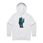 Robot - Womens Hoodie White Marle Womens Hoodie Printed In Australia Sci Fi