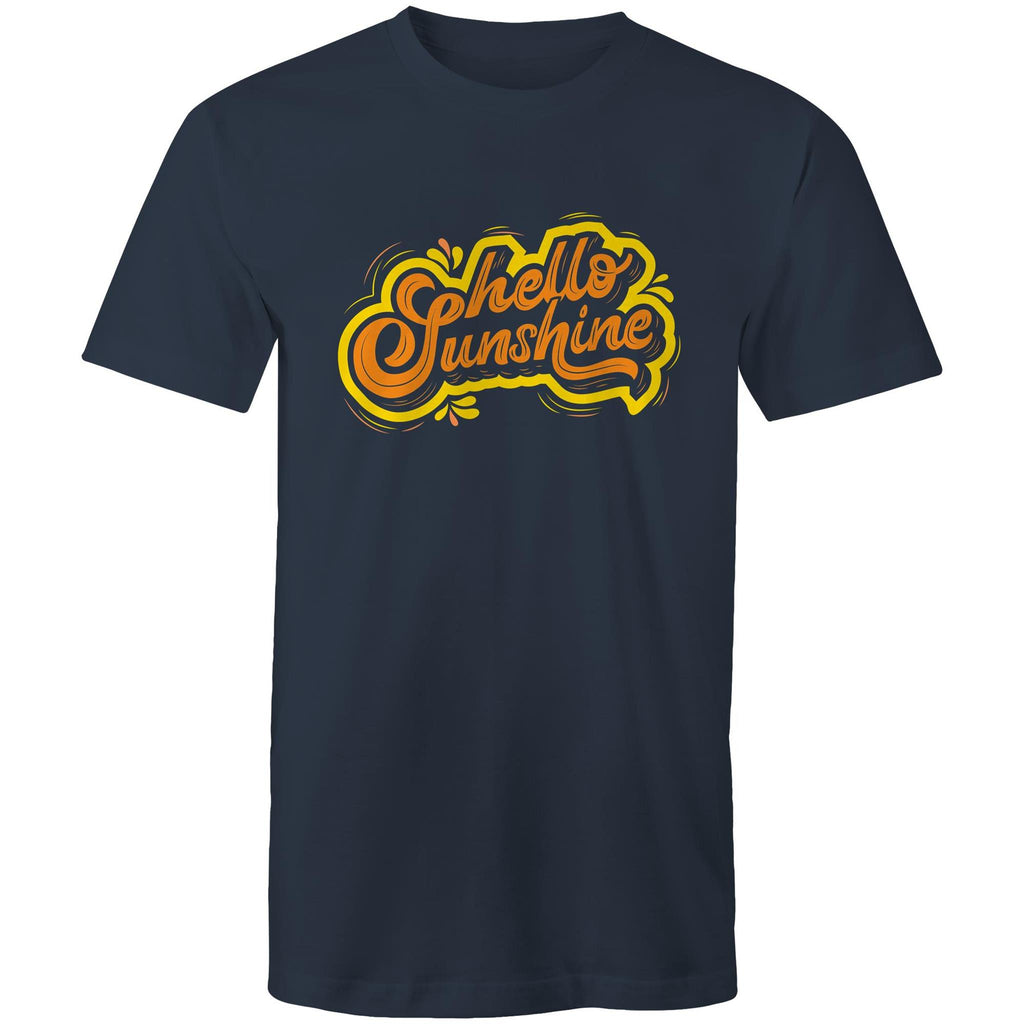 Hello Sunshine - Mens T-Shirt Navy Mens T-shirt Printed In Australia Summer