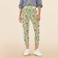 Tropical Flowers On White Women's High Waist Pockets Yoga Leggings 5XL Women's High Waist Pockets Yoga Leggings Plants Printed Offshore