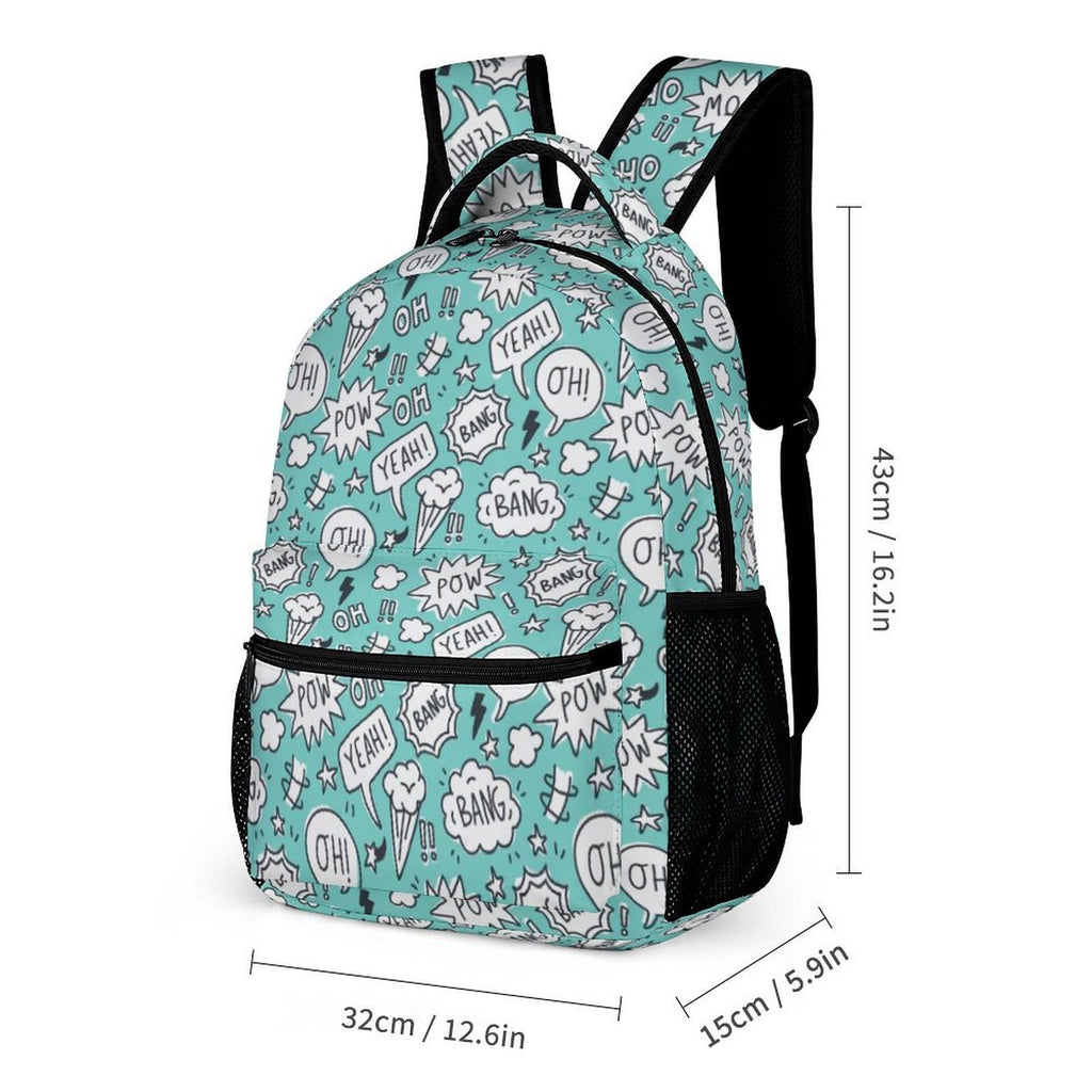 Comic Book Speech Bubbles Backpack, Lunch Bag & Pencil Case Set