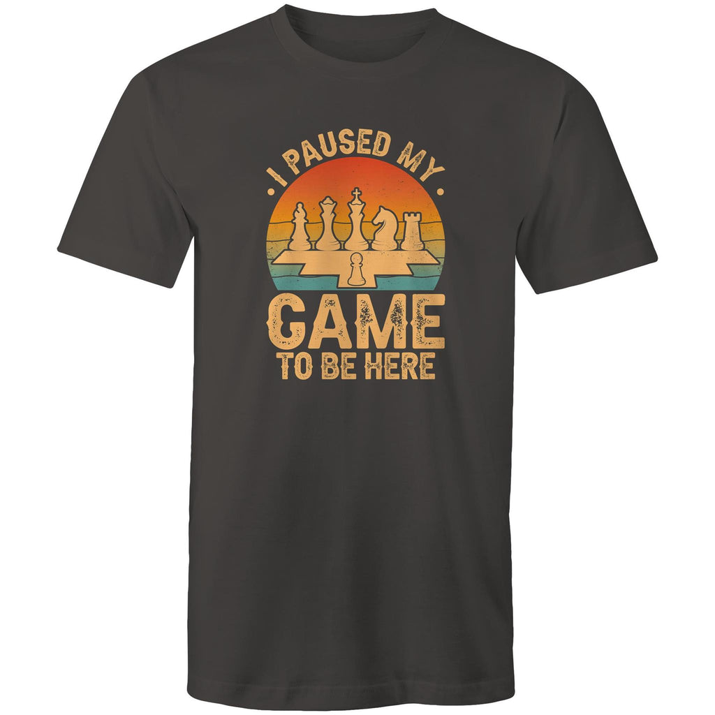 Chess, I Paused My Game To Be Here - Mens T-Shirt Charcoal Mens T-shirt Chess Games Printed In Australia