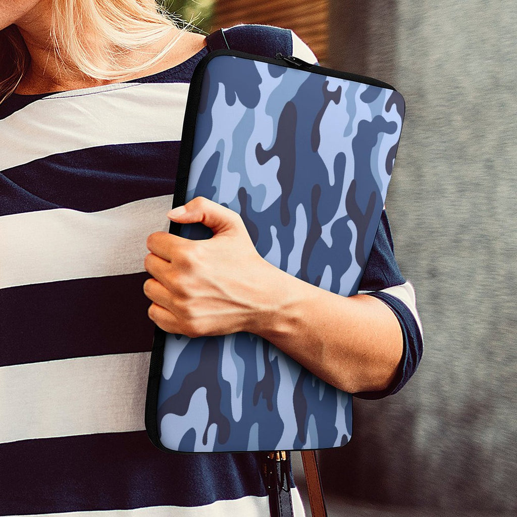 Blue Camouflage Laptop Sleeve (Multiple Sizes) Laptop Sleeve Printed Offshore