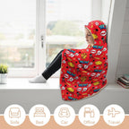 Red Comic Book Kids Hooded Blanket 100cm x 130cm Kids Hooded Blanket comic Printed Offshore