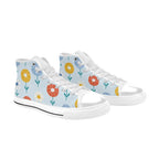 Abstract Cute Flowers Men's High Top Canvas Shoes Men's Classic High Top Canvas Shoes Plants Printed Offshore