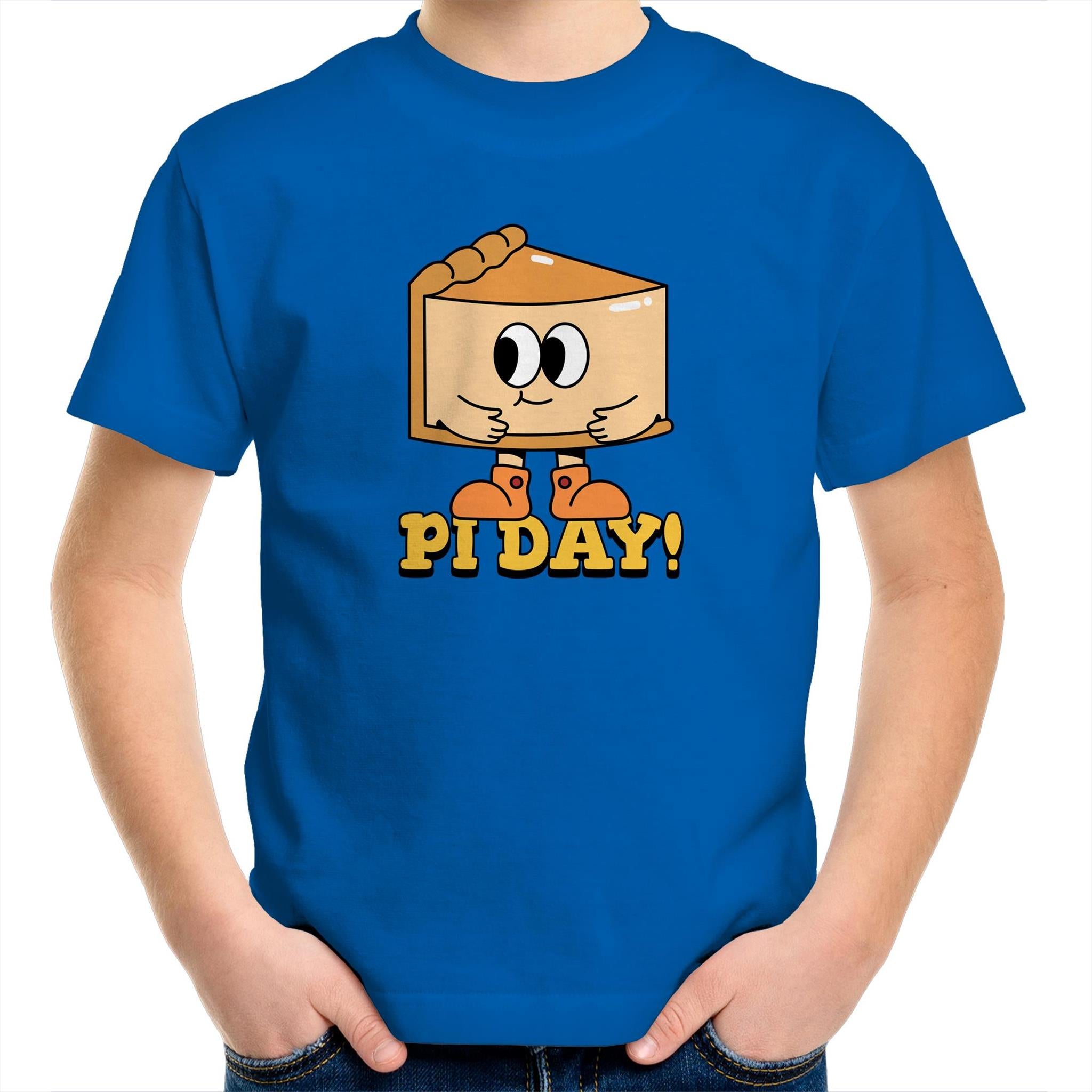 Pi Day - Kids Youth T-Shirt Bright Royal Kids Youth T-shirt Maths Printed In Australia